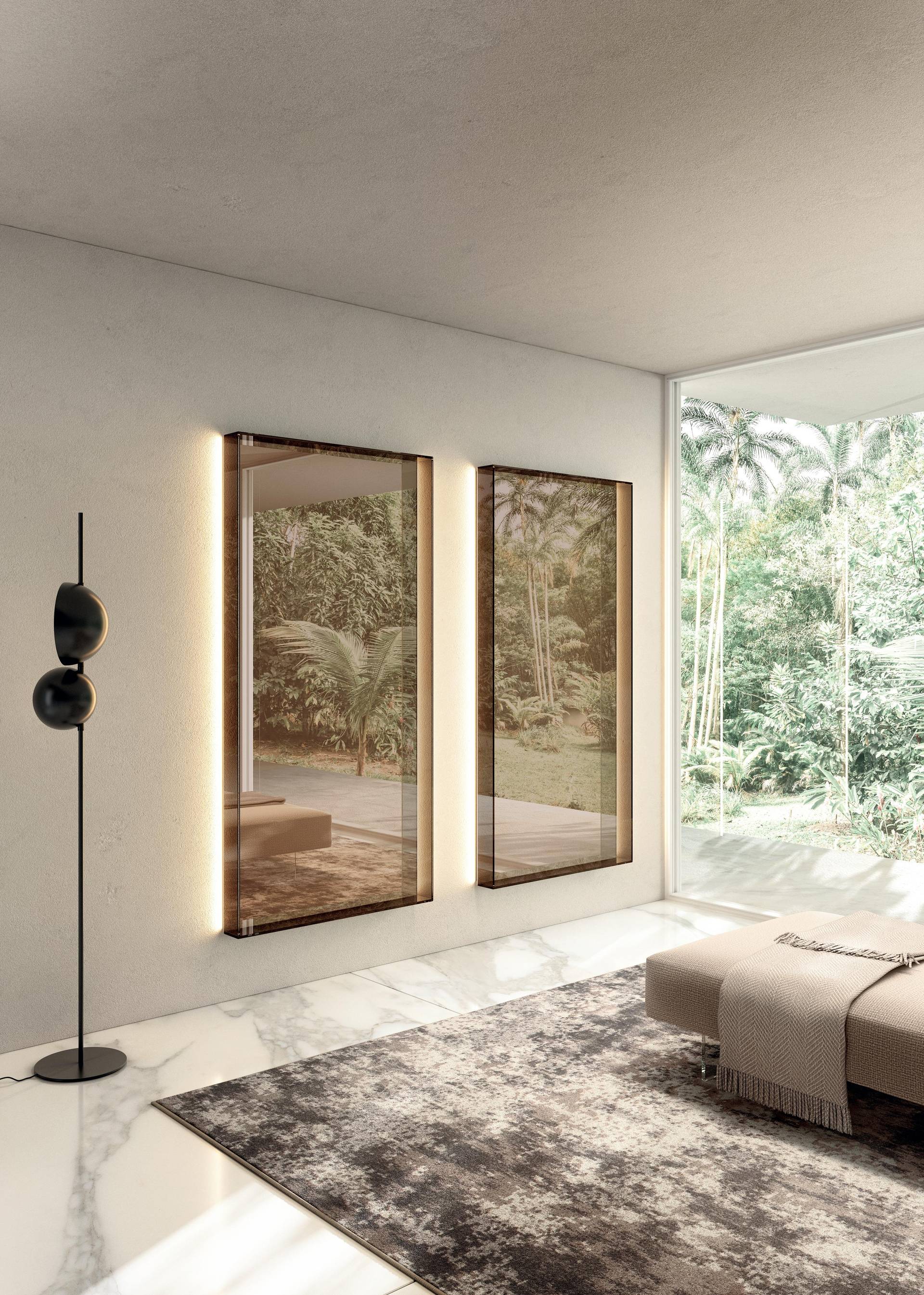 specchiera in vetro fume bronzo | Specchiera Glass | LAGO