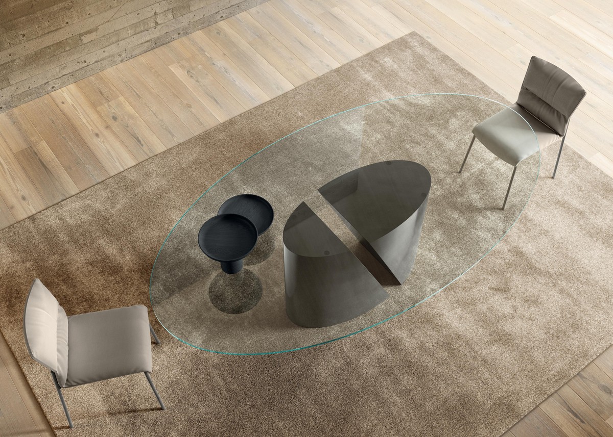 plateau elliptique verre table élégante | Table Wadi | LAGO
