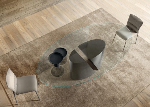 tablero elíptico cristal mesa elegante | Mesa Wadi | LAGO