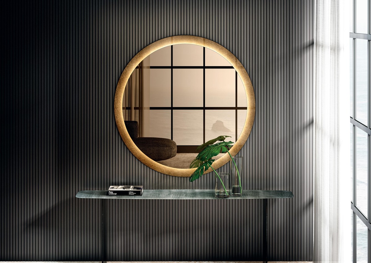 glass and mirror console table with frame | Deba Console | LAGO