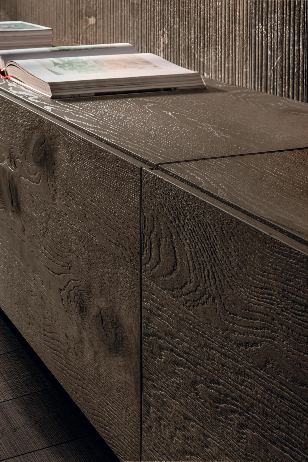 dettaglio parete attrezzata legno rovere | Parete Attrezzata 36e8 | LAGO