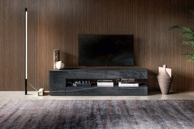 meuble tv noir séjour moderne | Mueble Tv 36e8 | LAGO