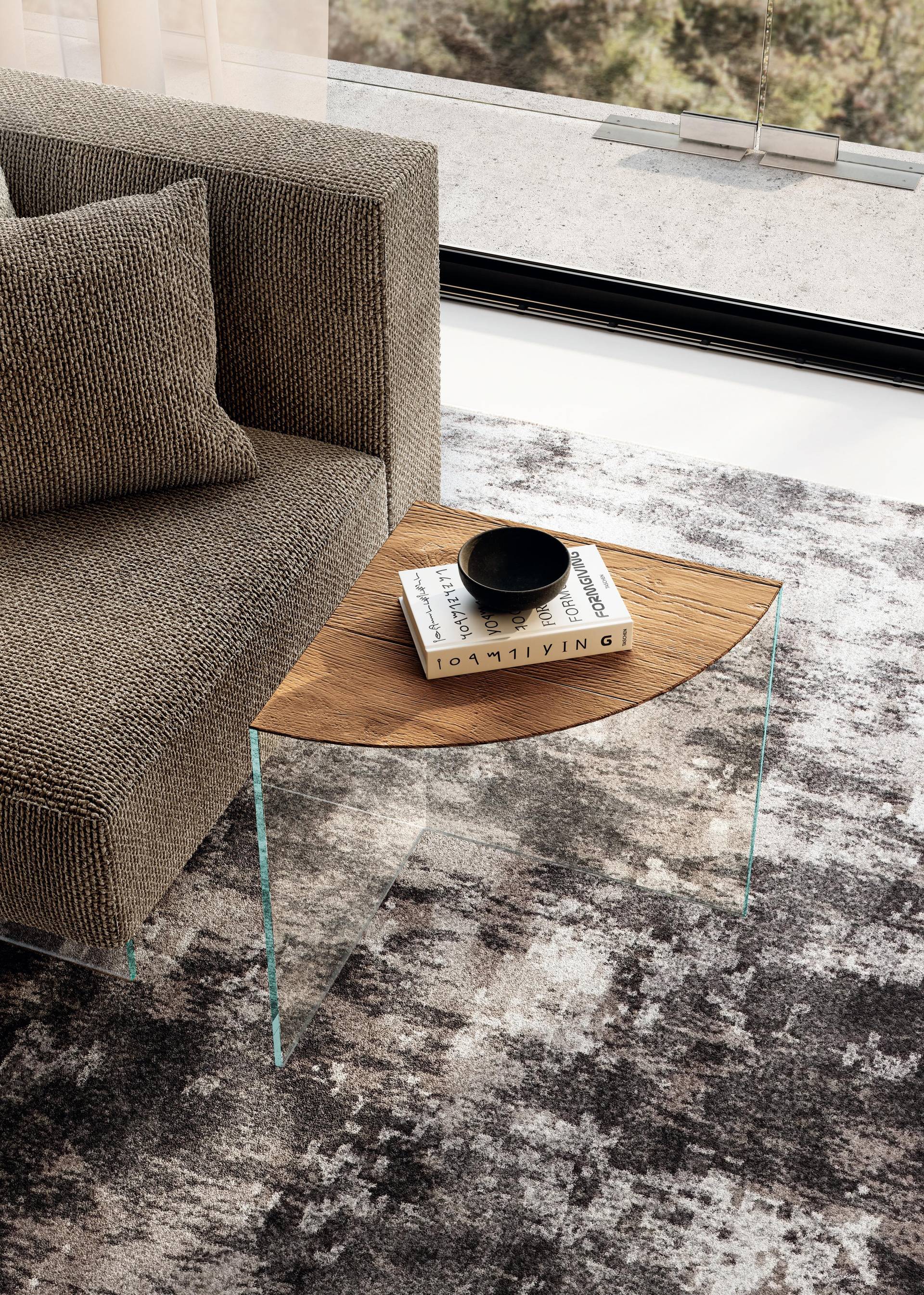 tavolino per divano in legno e vetro | Tavolino Snip | LAGO