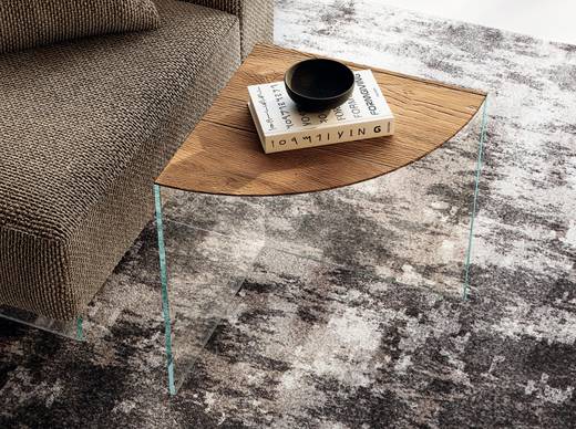 mesa de sofá de madera y cristal | Mesita Snip | LAGO