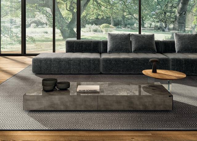 coffee table with glass container | Materia Coffee Table | LAGO