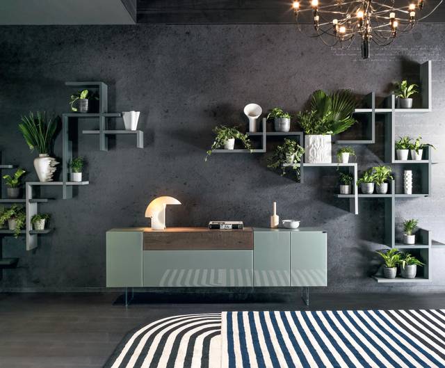 buffet moderne bois et verre gris | Buffet 36e8 | LAGO