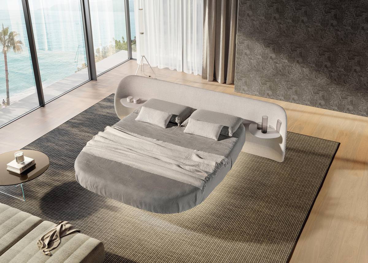 letto rotondo con gambe in vetro | Letto Roundy Air | LAGO letto rotondo con gambe in vetro | Letto Roundy Air | LAGO