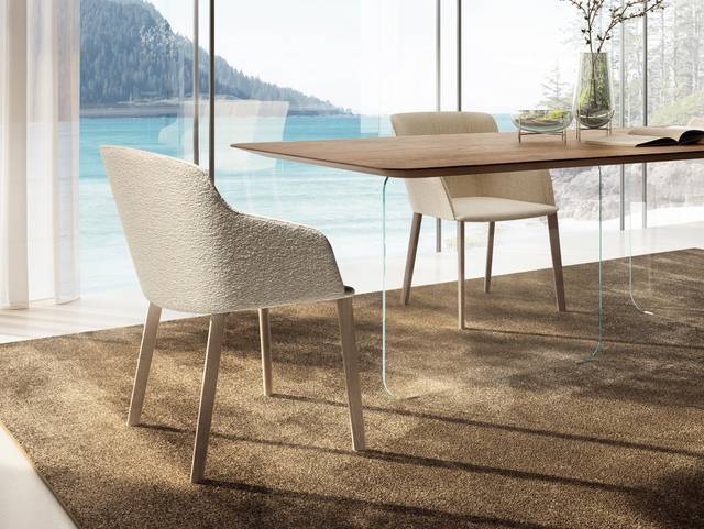 chaise en tissu blanc pour le salon | Chaise Amida | LAGO chaise en tissu blanc pour le salon | Chaise Amida | LAGO