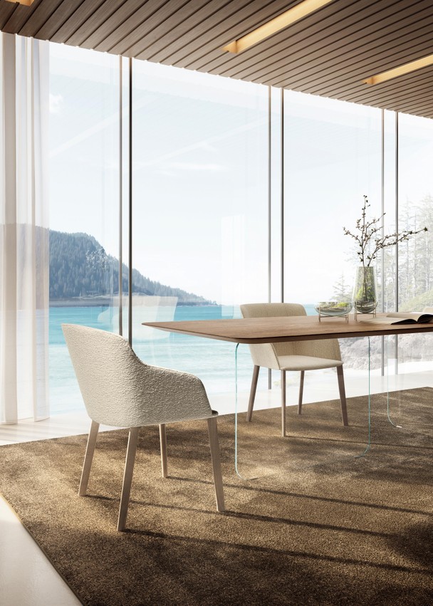 silla de tela blanca para salón | Silla Amida | LAGO