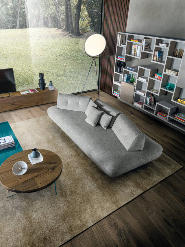 rounded grey sofa | Sand Sofa | LAGO