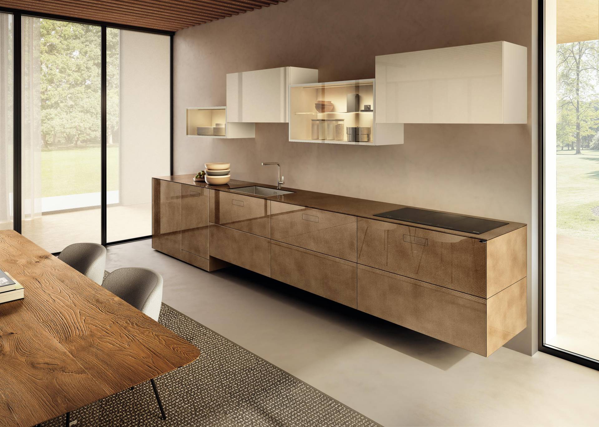 cocina lineal de cristal de diseño | Cocina 36e8 | LAGO cocina lineal de cristal de diseño | Cocina 36e8 | LAGO