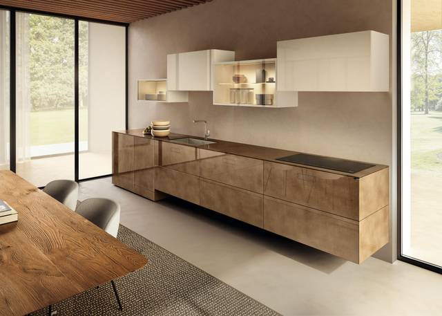 cucina lineare di design in vetro | Cucina 36e8 | LAGO cucina lineare di design in vetro | Cucina 36e8 | LAGO