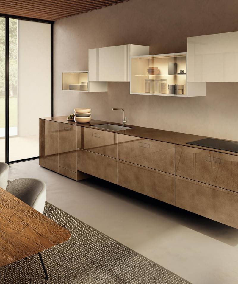 cucina lineare di design in vetro | Cucina 36e8 | LAGO cucina lineare di design in vetro | Cucina 36e8 | LAGO