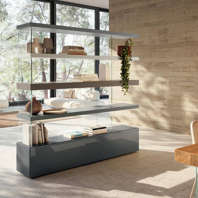 libreria sospesa in vetro azzurra | Libreria Air | LAGO libreria sospesa in vetro azzurra | Libreria Air | LAGO