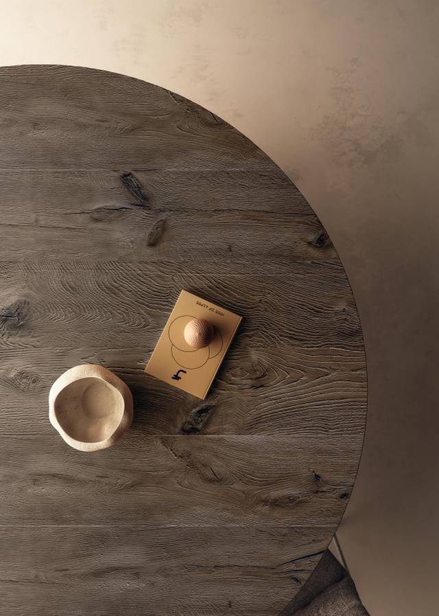mesa redonda de madera natural | Mesa Air Slim Redonda | LAGO