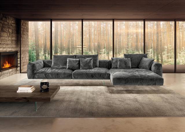 sofá con soportes de cristal | Sofá Air Soft | LAGO