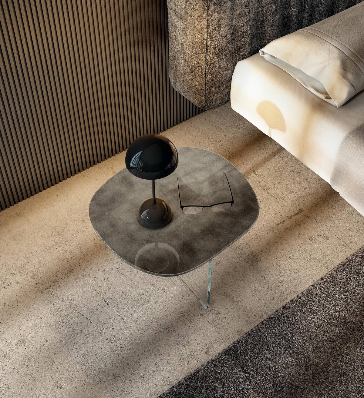 comodino sospeso in vetro | Comodino Pleasure | LAGO comodino sospeso in vetro | Comodino Pleasure | LAGO