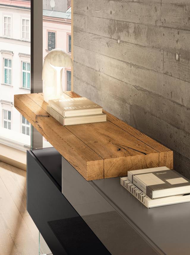 modern sideboard with wooden shelf | 36e8 Sideboard  | LAGO