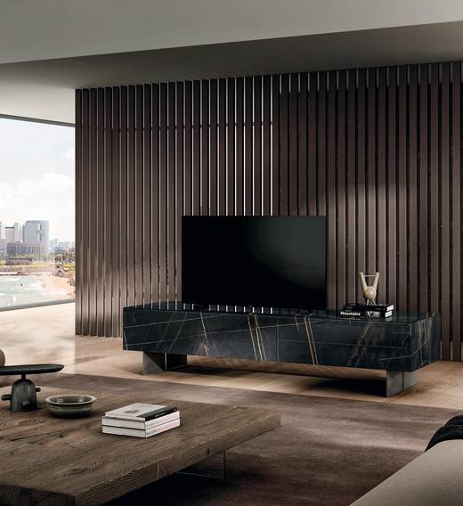 salón con muebles tv de diseño | Mueble Tv Materia | LAGO