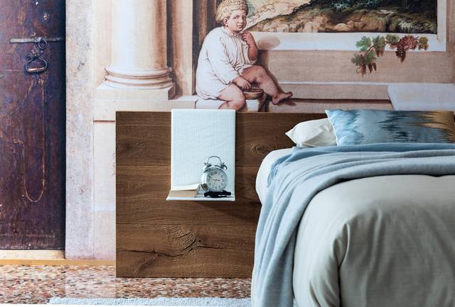 detalle vetas cabecera madera | Cama Air | LAGO