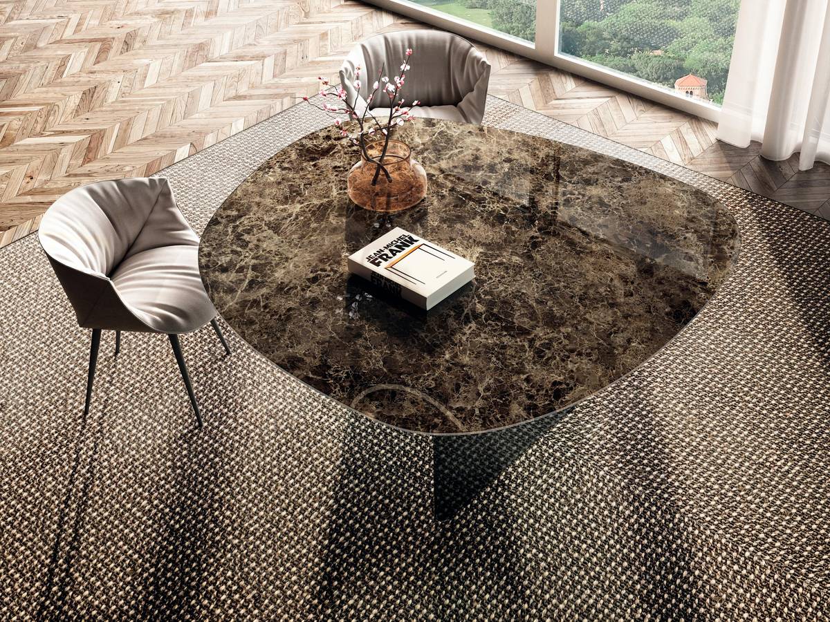 mesa diseño marmol xglass marron | Mesa Air Soft | LAGO