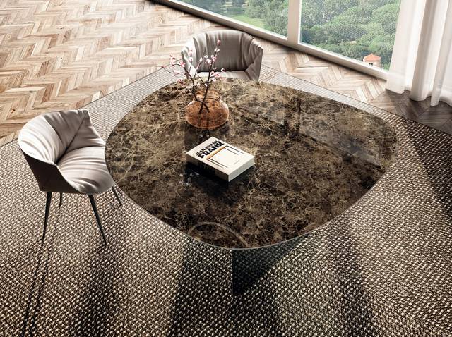 mesa diseño marmol xglass marron | Mesa Air Soft | LAGO mesa diseño marmol xglass marron | Mesa Air Soft | LAGO