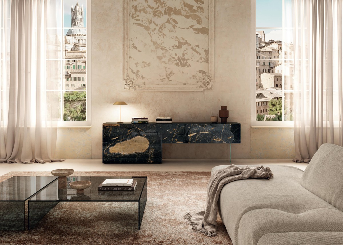 madia moderna in marmo xglass | Madia 36e8 | LAGO