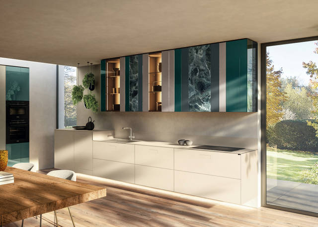 complete suspended kitchen with wall unit | Kitchen N.O.W. | LAGO