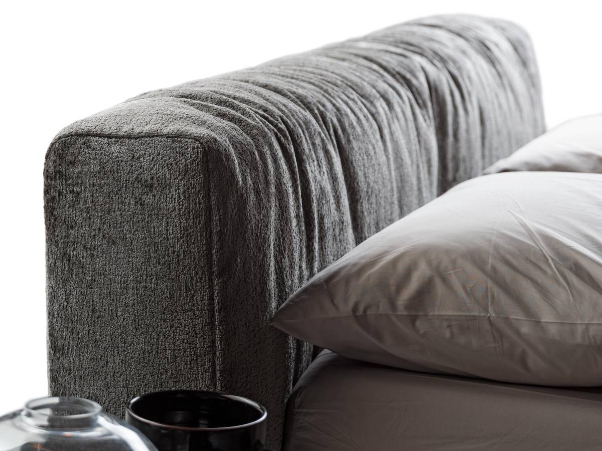 cabecera blanda gris cama cómoda | Cama Steel | LAGO