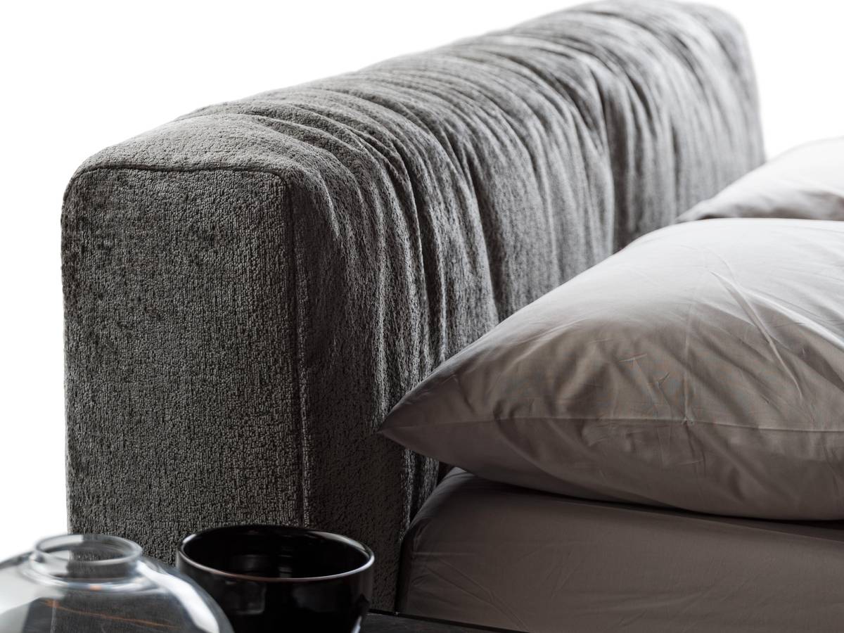 tête de lit mœlleuse grise lit confortable | Lit Steel | LAGO