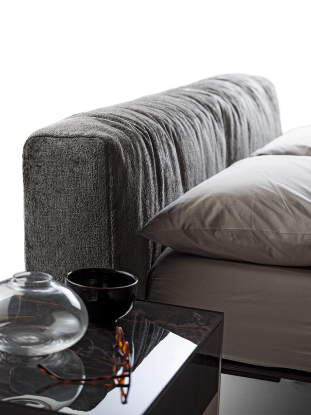 cabecera blanda gris cama cómoda | Cama Steel | LAGO