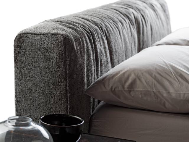 soft grey headboard comfy bed | Steel Bed | LAGO