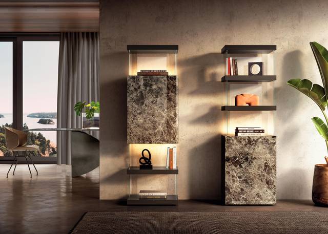 librerías de diseño de mármol xglass | Librería Air | LAGO