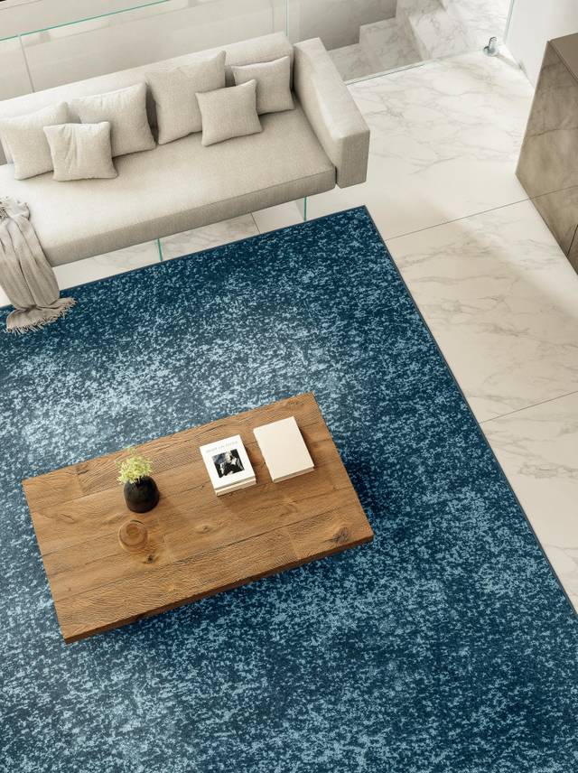 alfombra moderna de diseño azul | Alfombra Phos | LAGO