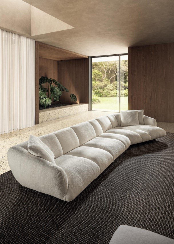 linear white upholstered sofa | Not Only White Sofa | LAGO