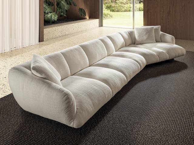 canapé blanc linéaire capitonné | Canapé Not Only White | LAGO canapé blanc linéaire capitonné | Canapé Not Only White | LAGO