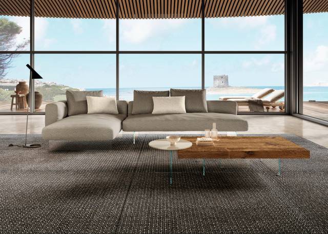 sectional sofa with glass legs | Air Soft Sofa | LAGO