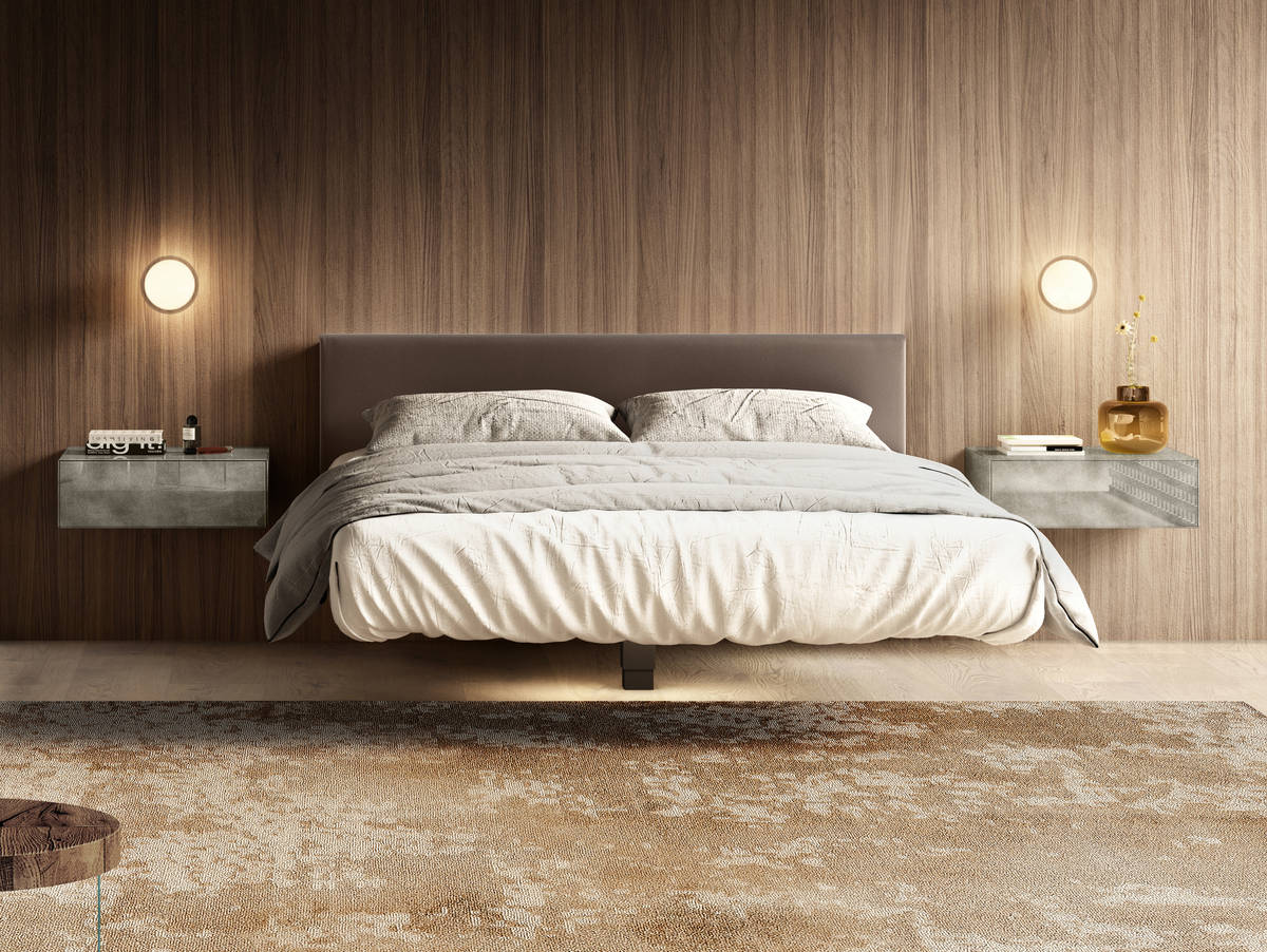 letto sospeso con comodini a parete | Letto Fluttua | LAGO letto sospeso con comodini a parete | Letto Fluttua | LAGO