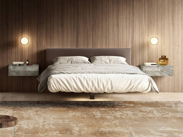 letto sospeso con comodini a parete | Letto Fluttua | LAGO letto sospeso con comodini a parete | Letto Fluttua | LAGO