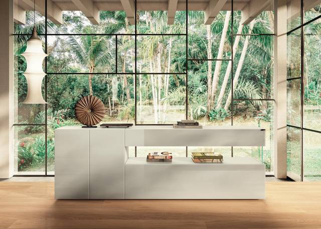 modern white glass sideboard | 36e8 Sideboard  | LAGO