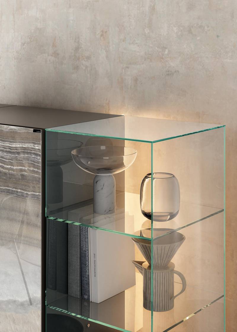 dettaglio madia vetro trasparente | Madia 36e8 Glass | LAGO