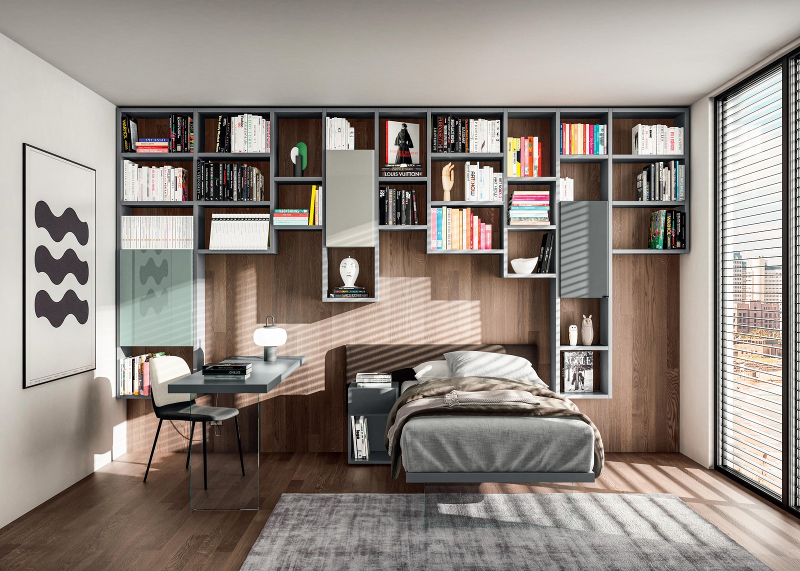 bridge design children’s bedroom with designer desk | Kids&Youg | LAGO