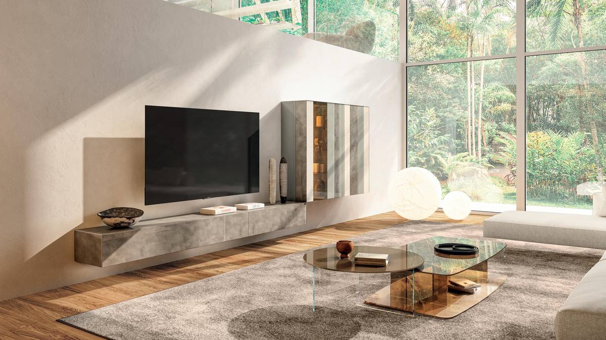 Sala de estar moderna con pared equipada | Pared Equipada N.O.W. | LAGO Sala de estar moderna con pared equipada | Pared Equipada N.O.W. | LAGO