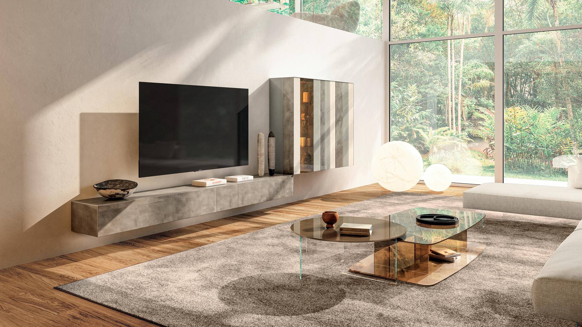 Italian modern living room with wall unit | N.O.W. Wall Unit | LAGO