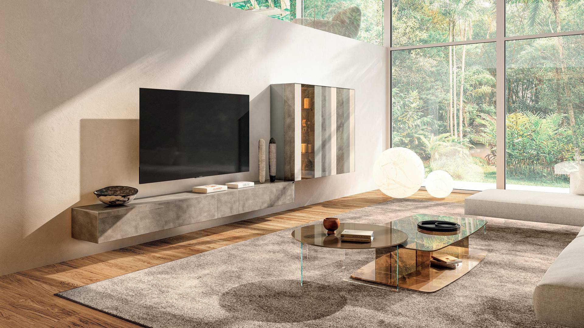 Modern living room with fitted wall unit | N.O.W. Wall Unit | LAGO