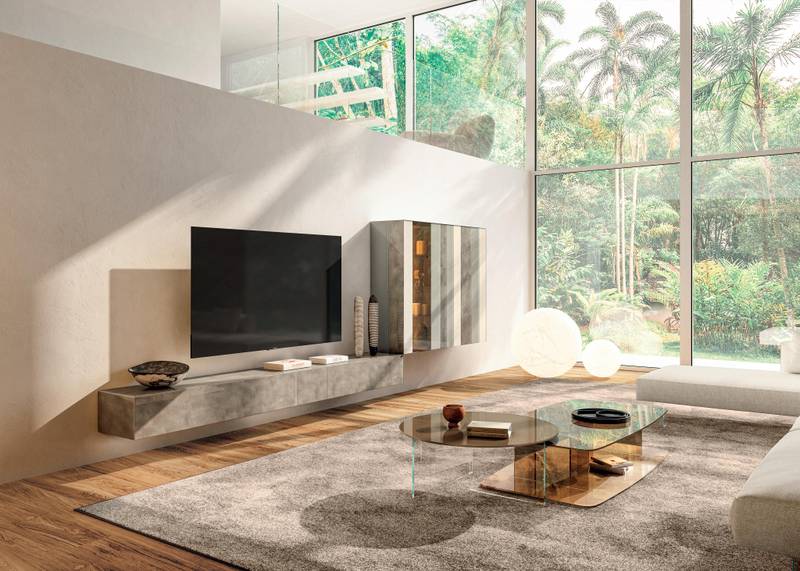 Italian modern living room with wall unit | N.O.W. Wall Unit | LAGO