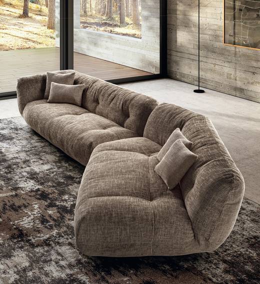 comfortable brown fabric sofa | Happening Sofa | LAGO