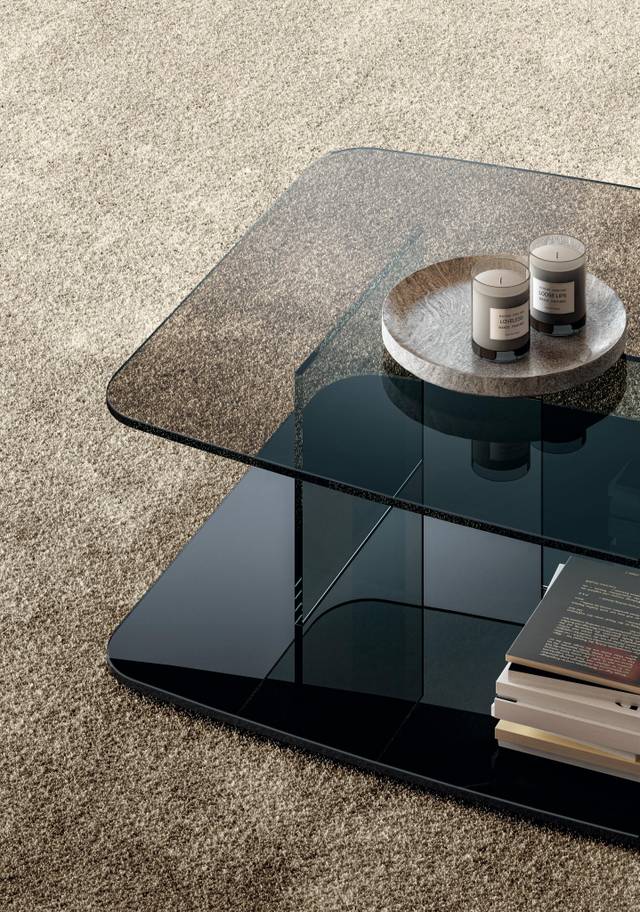 table basse en verre détail | Table Basse Layers | LAGO