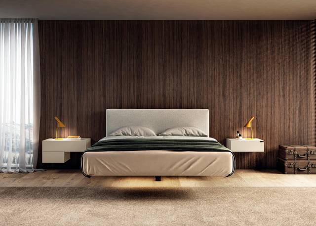 cama suspendida para dormitorio moderno | Cama Fluttua | LAGO