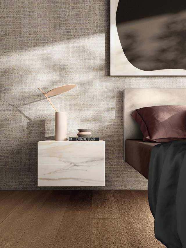 white wall-mounted bedside table | 36e8 Bedside Table | LAGO